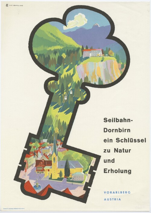 Werbeplakat der Karrenseilbahn Dornbirn
