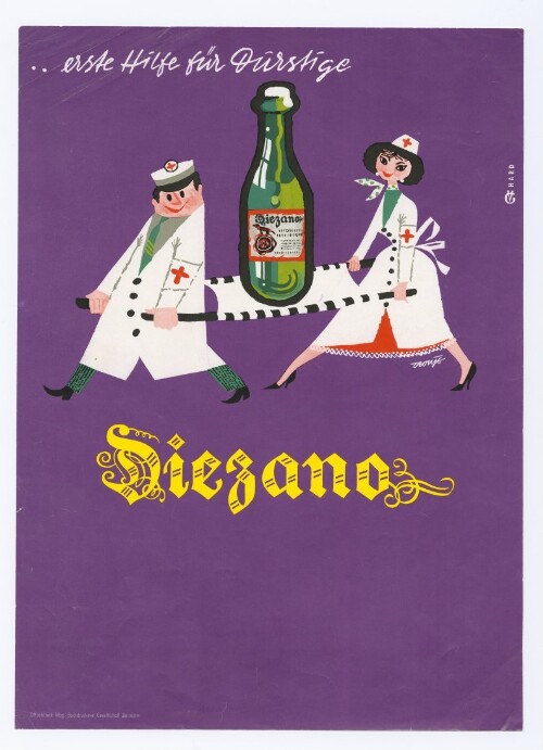 Werbeplakat des Getränkeherstellers Fohrenburger - Diezano