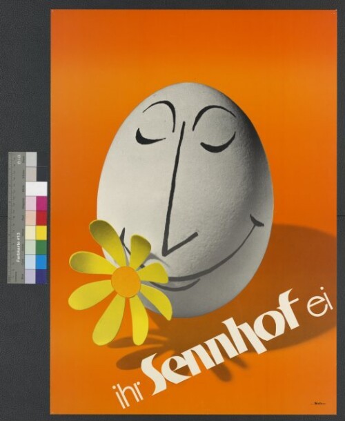 Werbeplakat des Eierlieferanten Sennhof, Rankweil