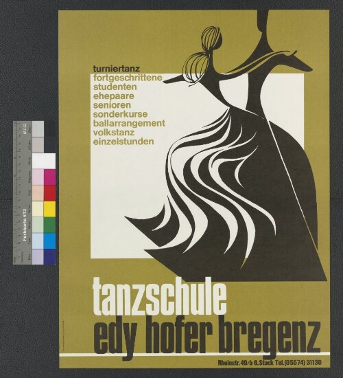 Werbeplakat der Tanzschule Edy Hofer, Bregenz