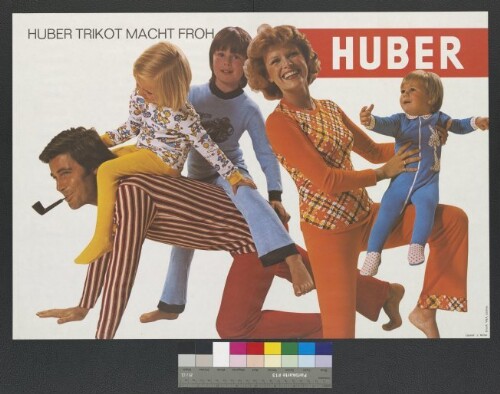 Werbeplakat des Textilunternehmens Huber Tricot
