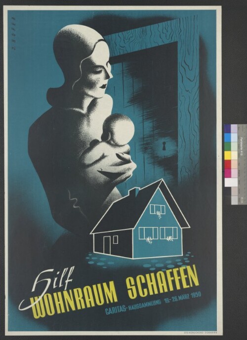 Plakat zur Caritas Haussammlung 1950