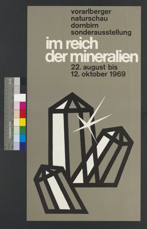 Veranstaltungsplakat für Mineralienausstellung in Dornbirn 1969