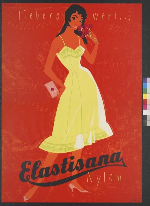 Werbeplakat des Textilunternehmens Benedikt Mäser / Elastisana
