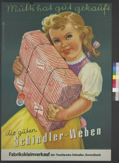 Werbeplakat des Textilunternehmens Schindler