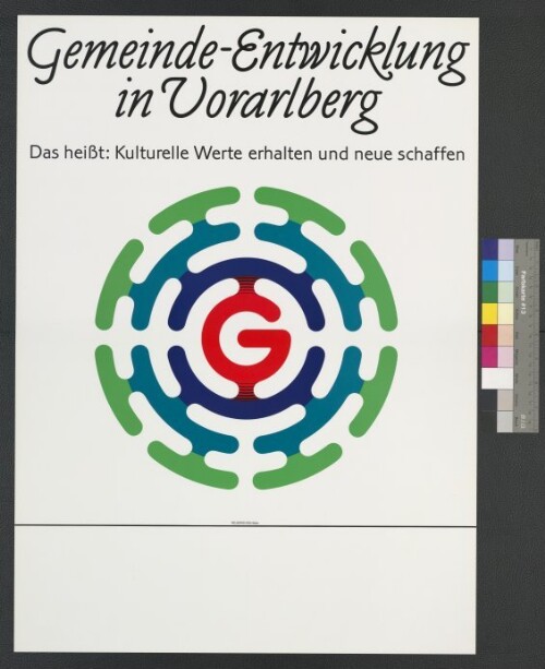Plakat über Gemeindeentwicklung in Vorarlberg
