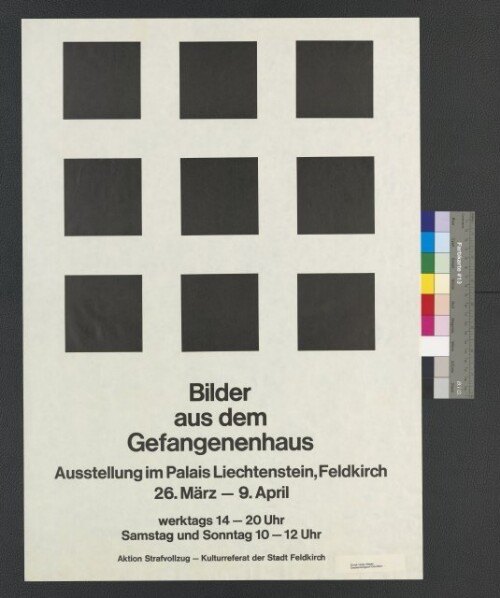 Ausstellungsplakat Aktion Strafvollzug Palais Liechtenstein Feldkirch