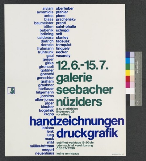Ausstellungsplakat Galerie Seebacher Nüziders 1970