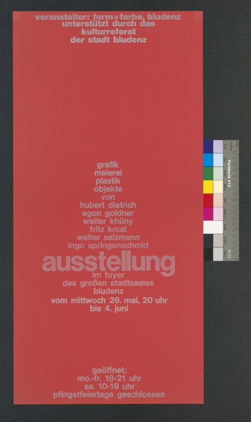 Ausstellungsplakat Form und Farbe Bludenz 1972