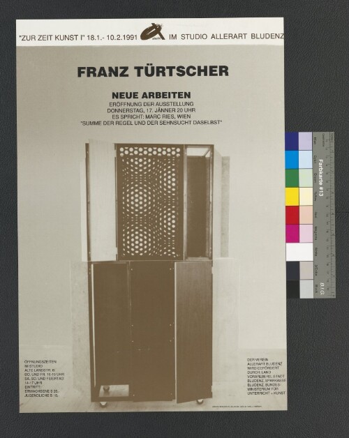 Ausstellungsplakat Franz Türtscher im Studio allerArt Bludenz 1991