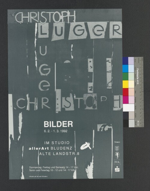 Ausstellungsplakat Christoph Luger im Studio aller Art Bludenz 1992