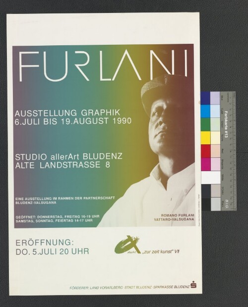 Ausstellungsplakat Furlani im Studio allerArt Bludenz