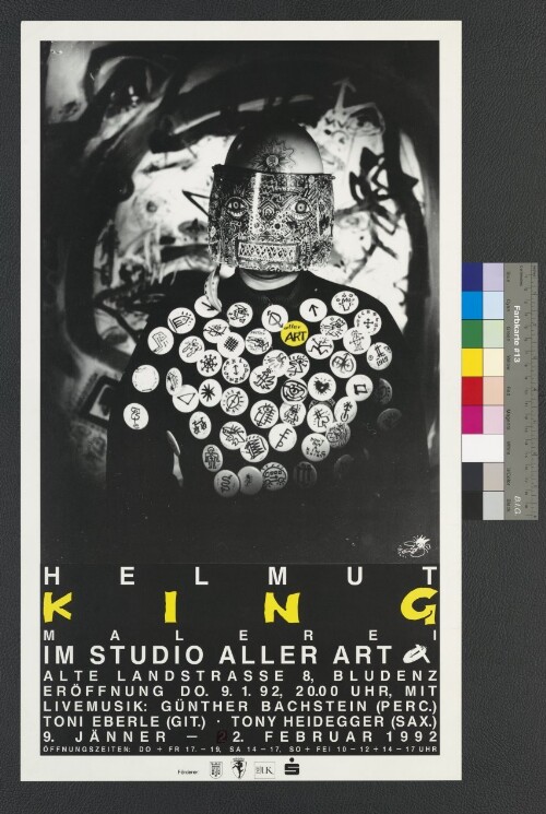 Ausstellungsplakat Helmut King im Studio allerArt Bludenz