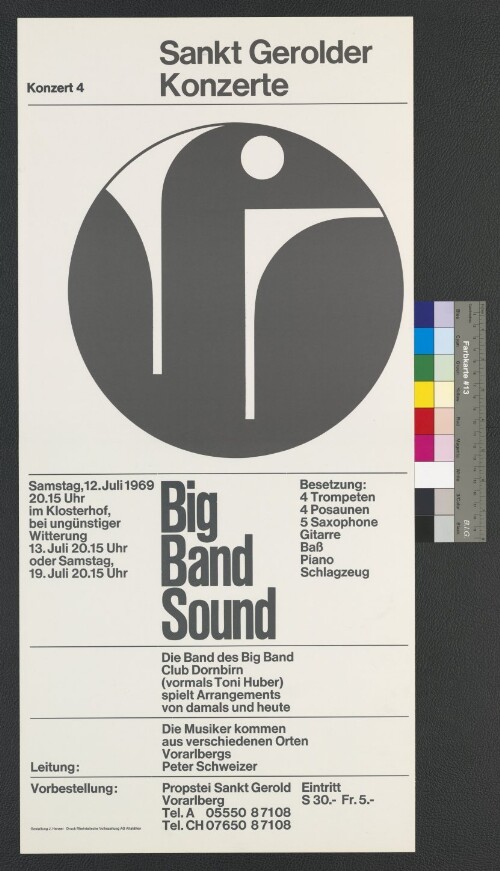 Veranstaltungsplakat Sankt Gerolder Konzerte 1969