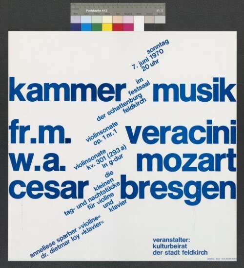 Veranstaltungsplakat für Konzert in der Schattenburg Feldkirch 1970