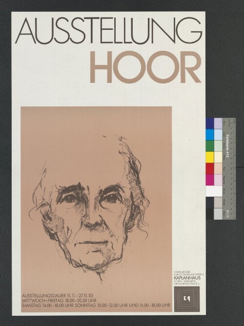 Ausstellungsplakat von 'Hoor' im Kaplanhaus Dornbirn 1983