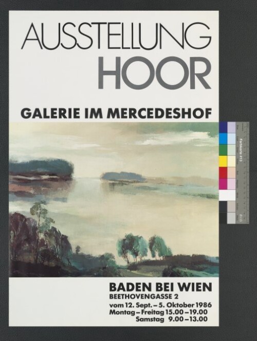 Ausstellungsplakat von 'Hoor' in Baden bei Wien 1986