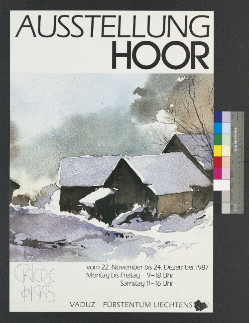 Ausstellungsplakat von 'Hoor' in der Galerie Haas Vaduz/FL 1987