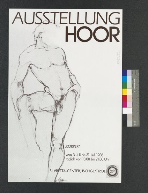 Ausstellungsplakat von 'Hoor' im Silvretta-Center Ischgl/Tirol 1988