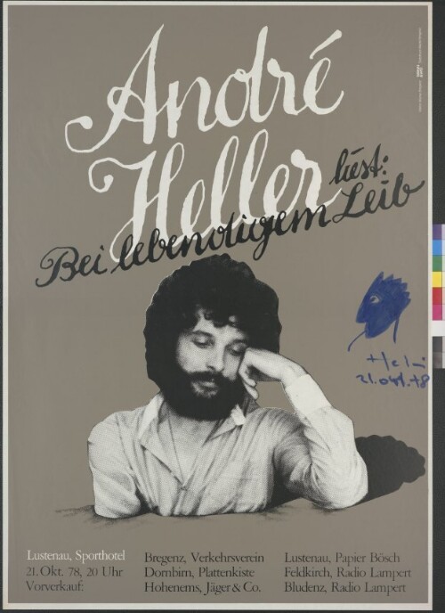 Plakat für Lesung von André Heller