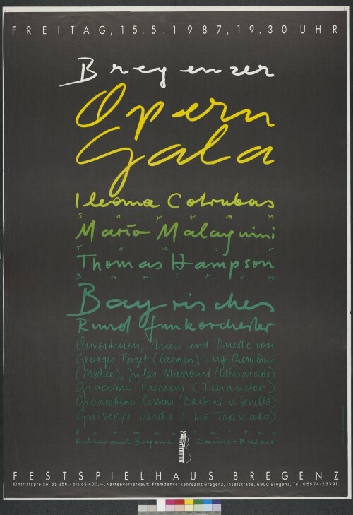 Plakat für Bregenzer Operngala im Festspielhaus Bregenz