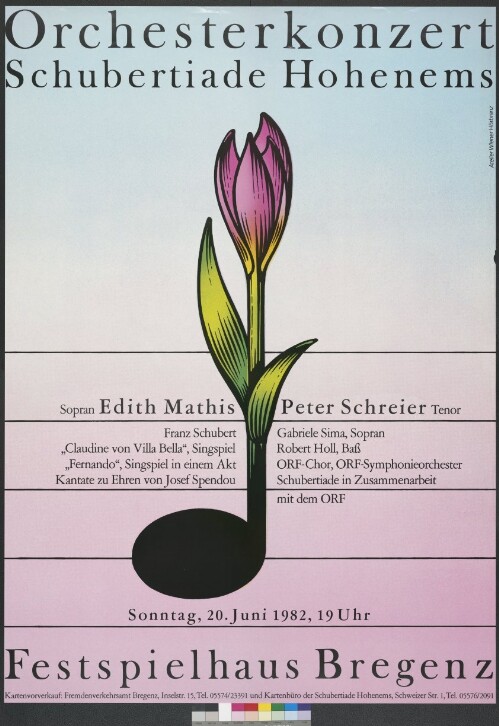 Plakat für Konzert der Schubertiade Hohenems im Festspielhaus Bregenz