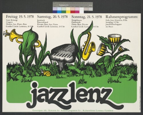 Plakat für Jazzlenz im Gasthaus Linde Lustenau