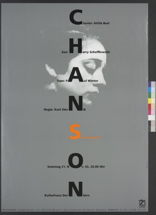 Plakat für 'Chanson' im Kulturhaus Dornbirn
