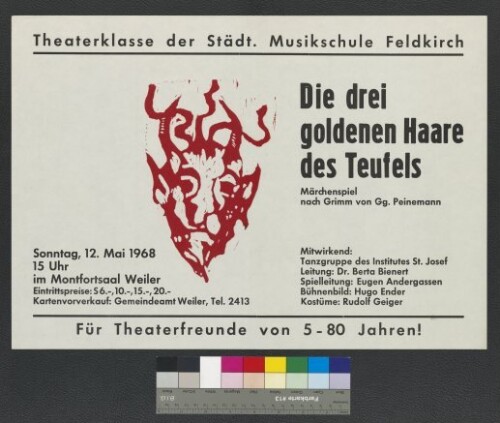 Plakat für die Theaterklasse der Städtischen Musikschule Feldkirch