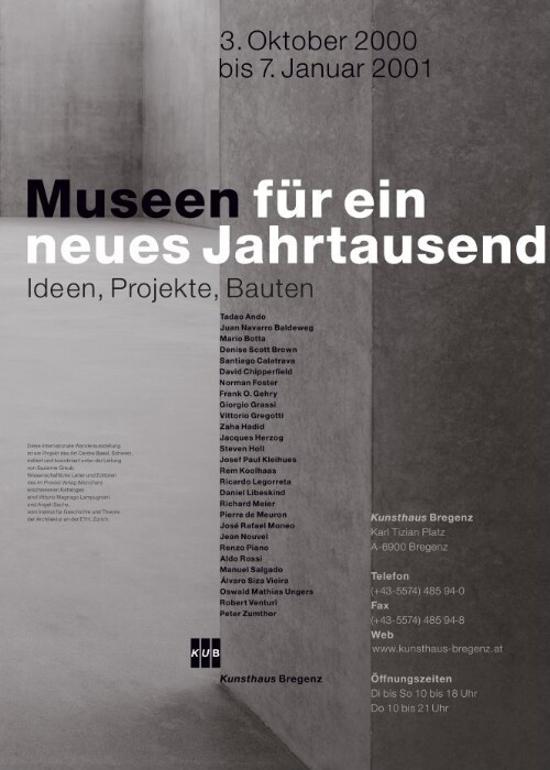 Plakat für das KUB Kunsthaus Bregenz