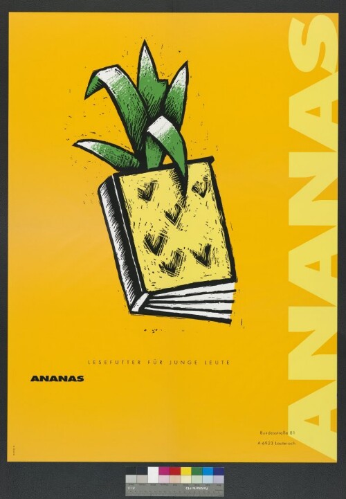 Plakat für die Buchhandlung Ananas - Kinder- und Jugendliteratur