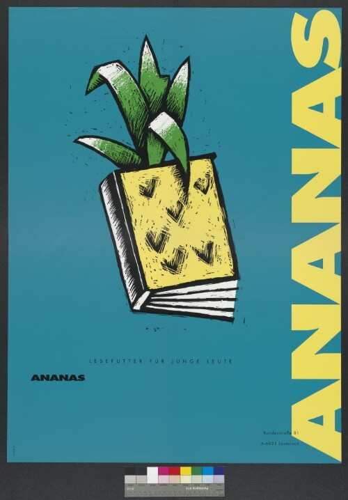 Plakat für die Buchhandlung Ananas - Kinder- und Jugendliteratur