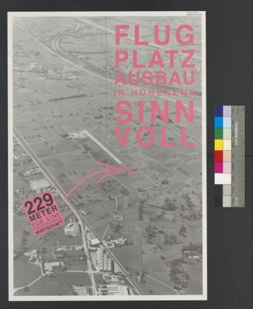 Werbeplakat für den Ausbau des Hohenemser Flugplatzes