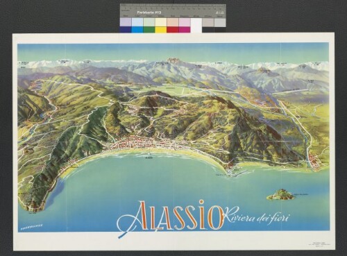 Panoramakarte Alassio von Hans Oberbacher