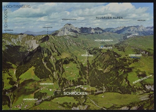 Schröcken Hochtannberg : Allgäuer Alpen ... ; [Panorama vom Hochtannberg, 1679 m, Passlandschaft zwischen Bregenzerwald und Lechtal, Wasserscheide zwischen Nordsee und Schwarzem Meer, Vorarlberg, Österreich ...]
