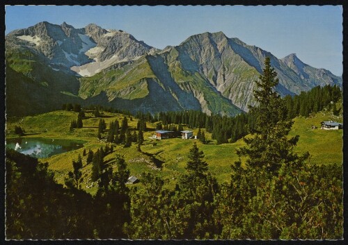[Schröcken] : [Körbersee, 1700 m Von links nach rechts: gegen Braunarlspitze, 2651 m Hochberg, 2304 m Rothorn, 2243 m ...]