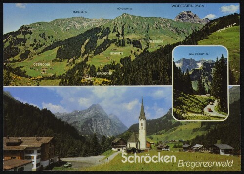 Schröcken : Bregenzerwald ... ; [Schröcken, 1256 m, im Bregenzerwald gegen Widderstein, 2533 m (oben) und Künzelspitze, Vorarlberg, Österreich ...]