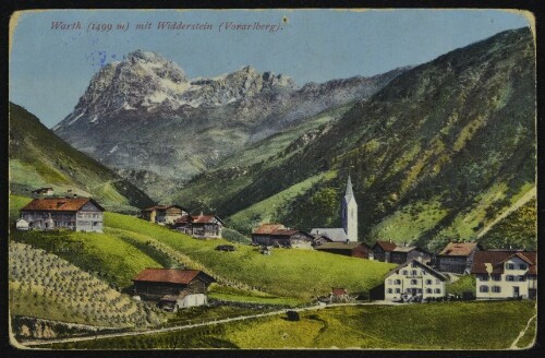 Warth (1499 m) mit Widderstein (Vorarlberg)