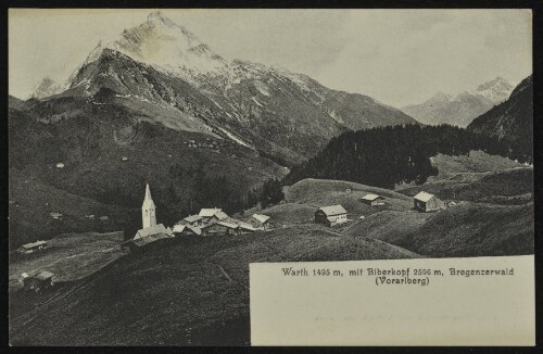 Warth 1495 m, mit Biberkopf 2596 m, Bregenzerwald : (Vorarlberg) ; [Correspondenz-Karte ...]
