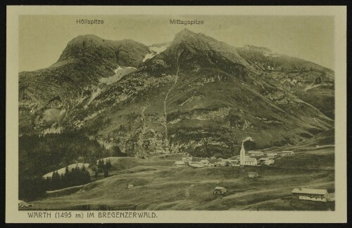 Warth (1495 m) im Bregenzerwald : Höllspitze ; Mittagspitze