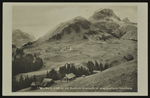 Warth (1495 m) mit Warthorn (Edelweiß) im Bregenzerwald, Vorarlberg