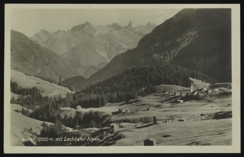 Warth, 1500 m. mit Lechtaler Alpen