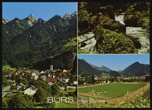 Bürs bei Bludenz : [Bürs bei Bludenz mit Bludenzer Mittagspitze, 2111 m, Bürser Schlucht und Stadion mit Tennisplatz Vorarlberg, Österreich ...]