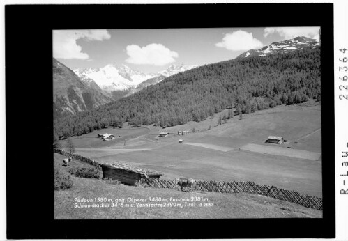 Padaun 1580 m gegen Olperer 3480 m - Fußstein 3381 m - Schrammacher 3416 m und Vennspitze 2390 m / Tirol