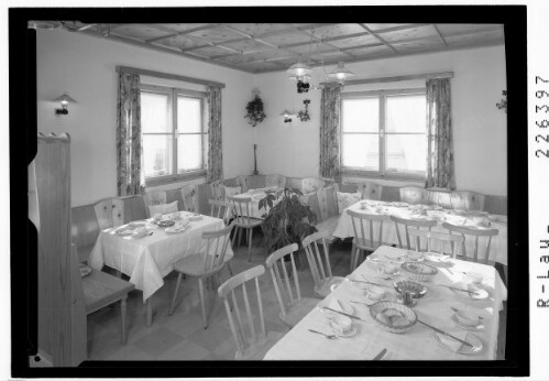 [Frühstückszimmer im Gasthof Edelweiss in Krößbach im Stubaital - Unterbergtal / Tirol]