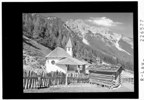 Schlicker Alm 1616 m bei Fulpmes / Bergkirchlein / Stubaital Tirol : [Schlicker Alm ob Telfes im Stubaital gegen Marchreisenspitze]
