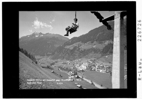 Neustift 993 m mit Sessellift gegen Kreuzspitze 3100 m Stubaital - Tirol : [Neustift gegen Brennerspitze]
