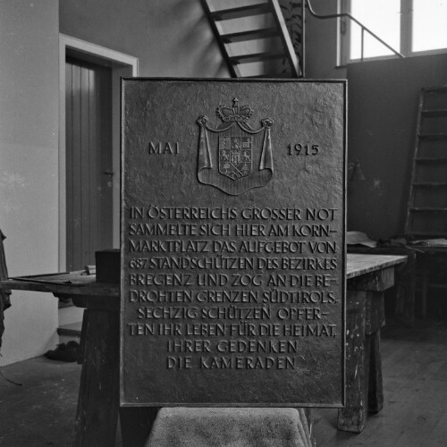 Anfertigung Gedanktafel Standschützen 1915