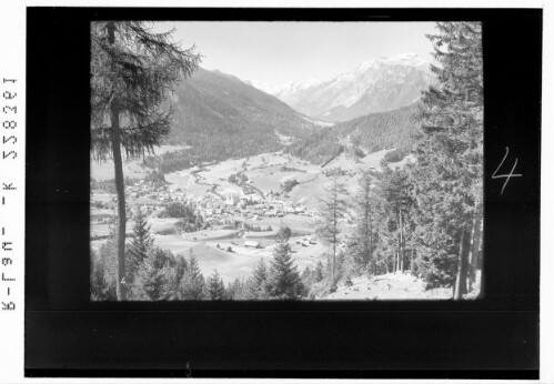 [Steinach am Brenner gegen Gschnitztal mit Feuerstein - Wetterspitzen - Habicht und Kirchdachspitze / Tirol]