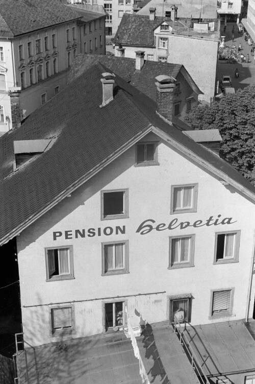 Pension Helvetia in Bregenz von oben